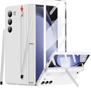 White Foldable Smartphone with Stylus